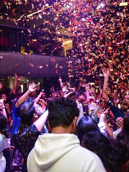 A golden confetti explosion over a packed house. These are the peak-time moments that define an epic night of commercial and Bollywood hits.