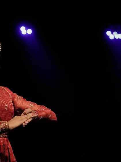 A close-up shot of me during a performance. The joy I feel when I dance is something I always hope to share with the audience.