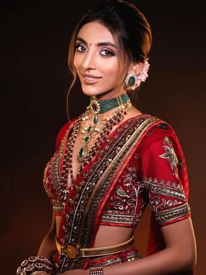 A smiling bride from one of our portfolio shoots. Learn how to create this joyful, radiant look in my upcoming Bangalore and Ludhiana classes.