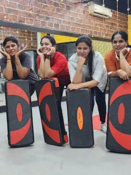 All smiles with our step platforms after a challenging but rewarding class. We believe in making every workout, even the toughest ones, an enjoyable experience.