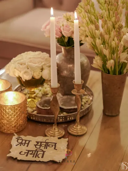 "Love conquers all." Another beautiful, personalized quote that adds a layer of meaning to the tablescape.