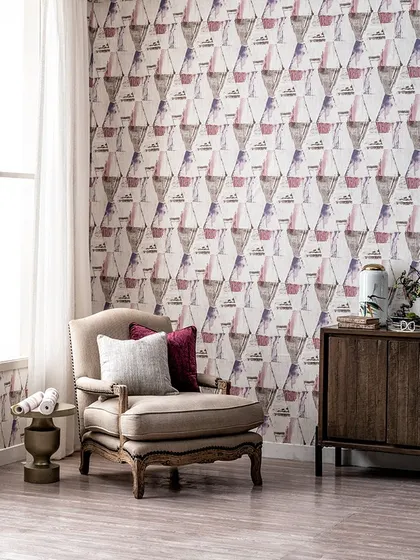 A modern, geometric pattern with a hand-drawn, watercolor feel. It combines the structure of a repeating pattern with the softness of an artistic design.