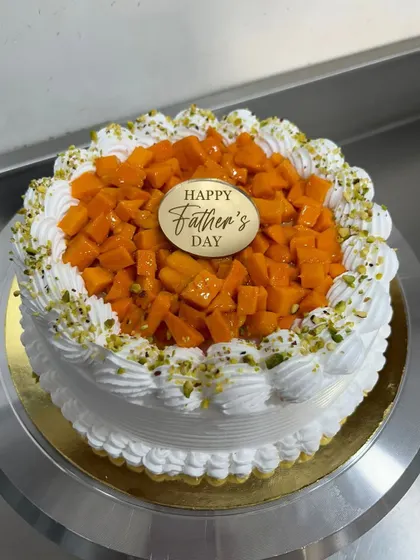A special Mango Pistachio Gateau for Father's Day. This cake is also available in a diabetic-friendly version, because every dad deserves a sweet treat.