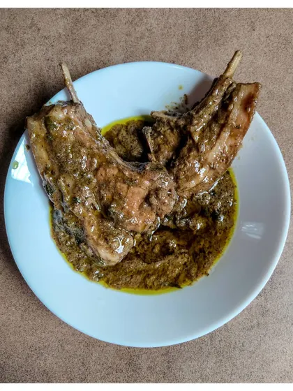 My Lemon Coriander Ribs are pan-grilled after an overnight marination in an exotic sauce made with coriander buds and lemon.