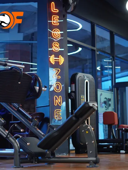 Welcome to the 'Legs Zone'. Our gym features dedicated areas with specialized equipment like the leg press and leg extension machines to help you build a strong lower body.