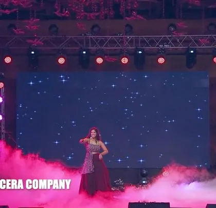 Another beautiful shot of the sister's solo, with the smoke effects creating a dreamy, ethereal vibe on stage.