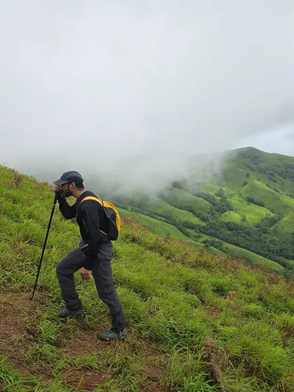 Pushing up the steep incline. This is a great functional workout.