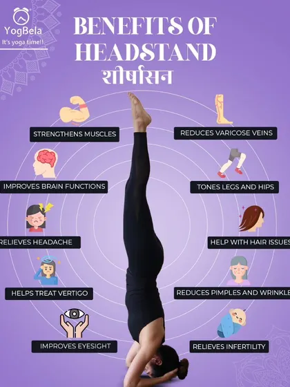 The benefits of Headstand (Shirshasana) are incredible. It strengthens muscles, improves brain function, helps with hair issues, and even reduces varicose veins.