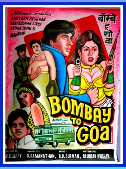 A hand-painted recreation of the classic "Bombay to Goa" movie poster. I specialize in capturing the nostalgic feel of old Bollywood cinema, perfect for a feature wall in a cafe, restaurant, or home.