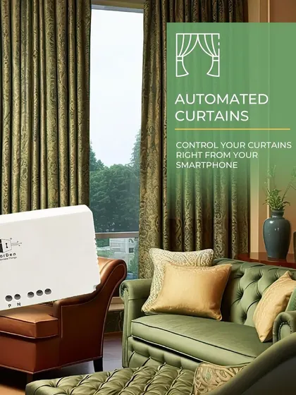 Automated curtains are a key part of a modern living room. Control your curtains right from your smartphone for the perfect amount of natural light.
