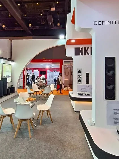 The open and inviting layout of our exhibition space encourages exploration. Visitors can move freely between different brand showcases, from Definitive Technology to KEF, to discover our full range of offerings.