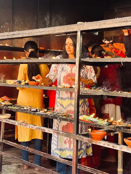 At the Kamakhya temple, I lit a lamp and reflected on the sacred energy of Shakti. My practice honors this divine feminine power, encouraging a connection to our inner wisdom and strength.