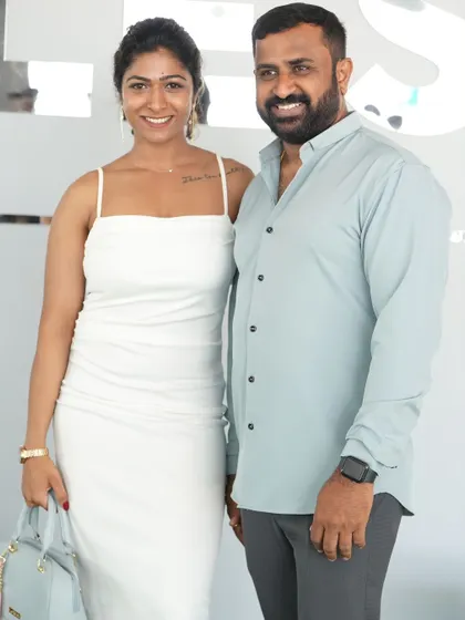 With Harish Nagaraj, the founder of Fit Muscle Premium Fitness. His support and vision have been instrumental in creating a positive and empowering fitness community.