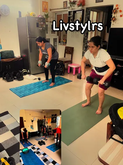 A collage showing two women performing bent-over rows with dumbbells, a key exercise for building a strong back and improving posture.