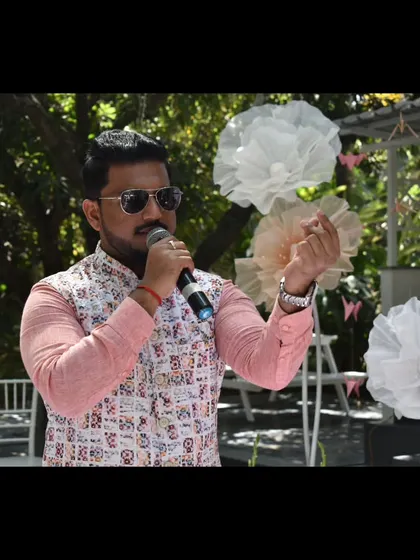 A close-up of me speaking into the microphone.