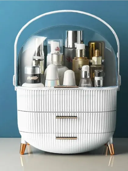 The same classic vanity organizer in a clean, crisp white. This versatile color fits seamlessly into any bathroom or bedroom decor.