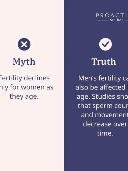 It takes two. A common myth is that fertility is only a woman's concern, but the truth is that male fertility also declines with age. I offer comprehensive fertility testing for couples because understanding the full picture is key to creating a successful plan.