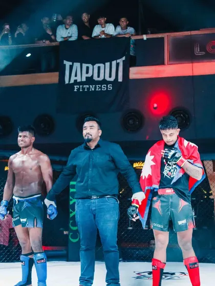 Refereeing at the Nepal Warrior Championship. It's an honor to be trusted with the safety of the fighters in such a great promotion.