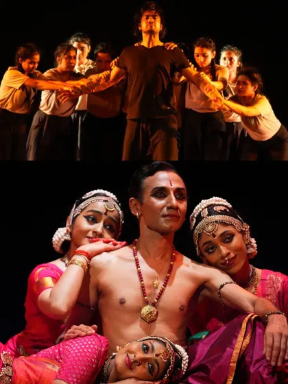 A composite image showing the different layers of "Tatsama Tadbhava." It reflects the production's exploration of the multiple facets of human personality.