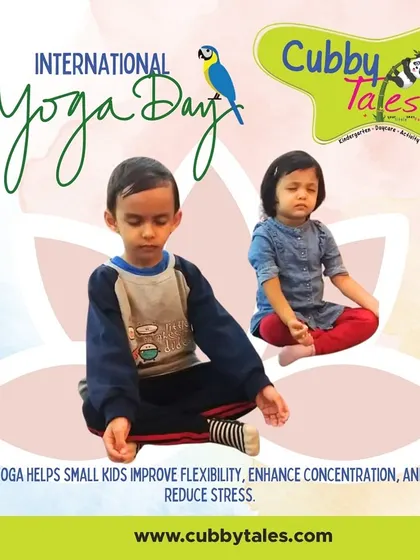 Introducing children to yoga at an early age helps them develop flexibility, concentration, and a sense of inner calm. Here, our little ones practice a simple meditative pose.