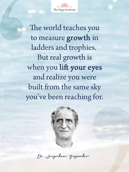 Dr. Jayadeva Yogendra reminds us that real growth is not measured in ladders and trophies. It is when you realize you were built from the same sky you've been reaching for.