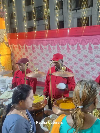A bustling buffet line at a society function for 200 people. My team is experienced in managing large crowds, ensuring everyone gets to enjoy a hot and delicious meal.