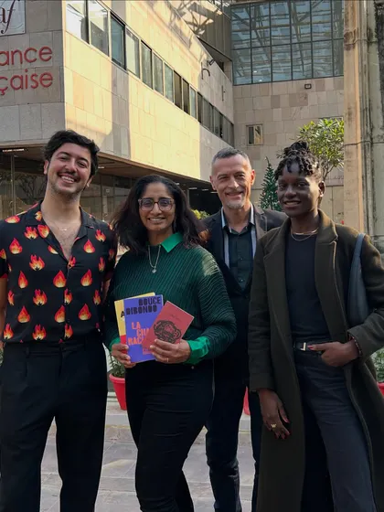 A group photo of the visiting authors with our directors outside our building. These visits strengthen our ties with the global literary and Francophone communities.