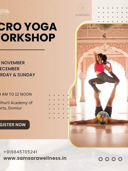 Our Acro Yoga workshop is a space to build community and connect with new friends. You don't need a partner to attend, just an open mind and a smiling face.