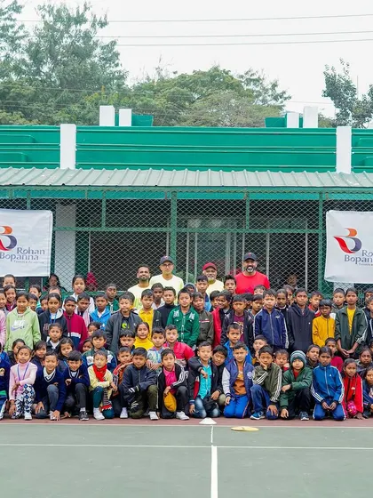 A group photo from one of our talent scouting drives in Assam. We brought together hundreds of children, many of whom had never seen a tennis court before, to give them their first taste of the sport and a chance to dream big.