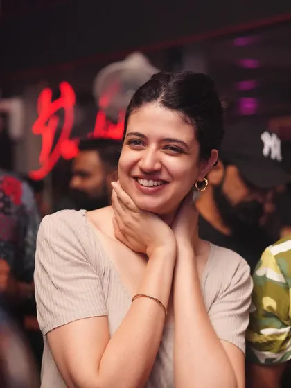A huge smile that says it all.