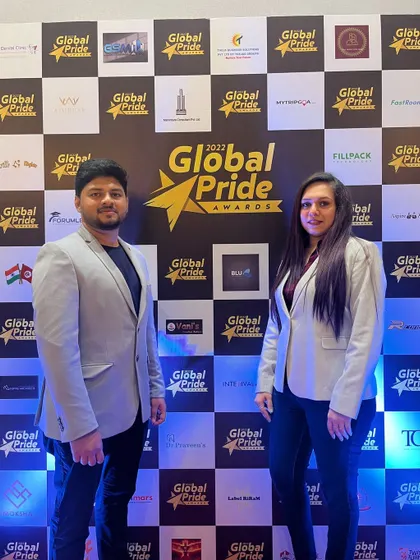 Our founders at the Global Pride Awards 2022. This award for "Creative Designing Firm of the Year" is a milestone that reflects our commitment to design excellence and client satisfaction.
