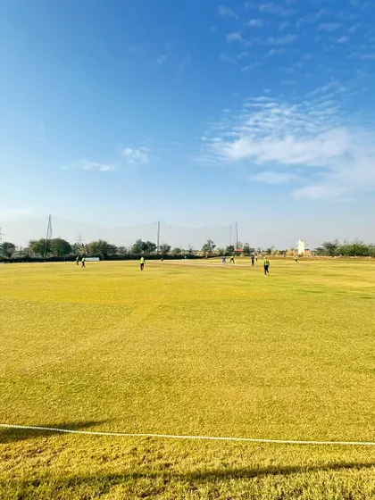 This is what a real cricket ground should look like. A lush, green outfield at my Muhana campus, maintained for fast-paced, modern cricket. You can see the space and quality we offer for professional matches and practice.