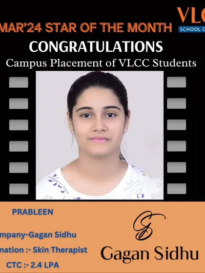 Prableen's placement as a Skin Therapist at Gagan Sidhu is a wonderful achievement. We celebrate every student's journey from the classroom to a professional career.