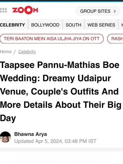 Zoom TV also covered the dreamy Udaipur wedding, and I was so happy to be a part of the team that made it happen.