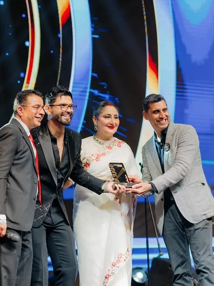 Sharing the stage with industry veterans while receiving an award at the EEMA Spotlight Awards. Moments like these are what it's all about.
