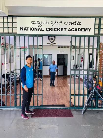 Our head coach at the National Cricket Academy in Bengaluru after successfully completing his BCCI Level 2 course. We believe in continuous learning.