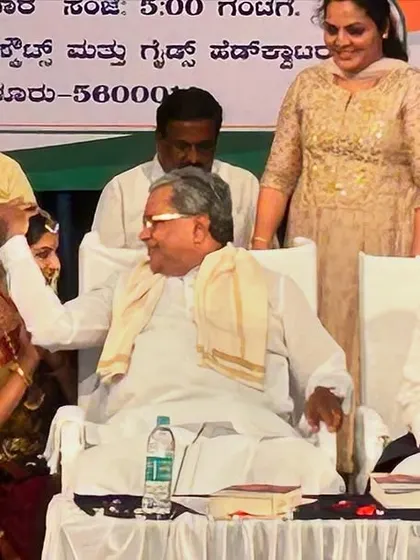 A heartwarming moment of blessing from the Chief Minister of Karnataka. I am deeply grateful for the support and encouragement from our state's leaders.