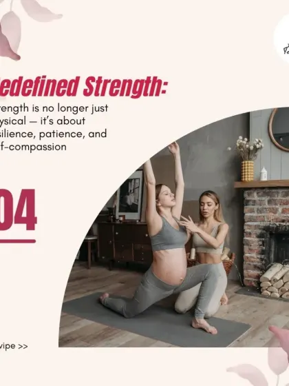 Motherhood redefined strength for me. It's no longer just physical; it's about resilience, patience, and self-compassion. This is the strength we cultivate in our practice.