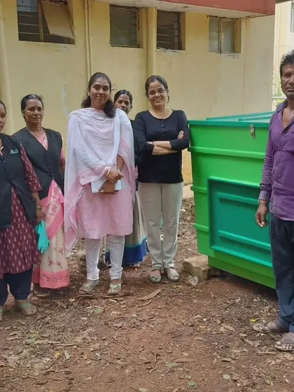 A group photo with the staff at the Mahatma Gandhi Institute after a training session for the Eartha composter. Empowering communities with the right tools and knowledge is at the heart of what I do.