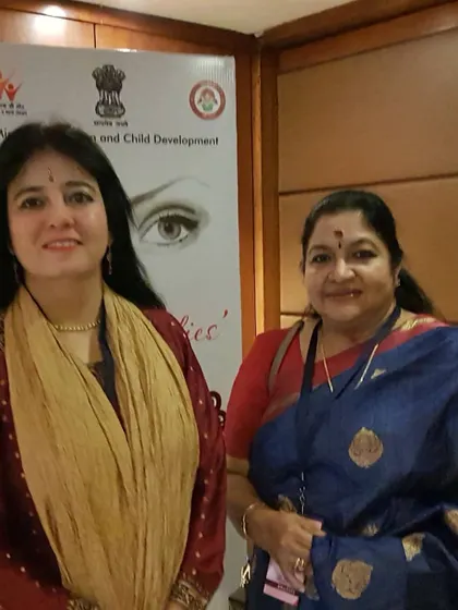 With the legendary singer K.S. Chithra, another recipient of the 'First Ladies Award'.
