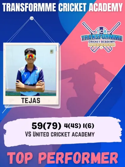 A solid half-century from Tejas against United Cricket Academy.