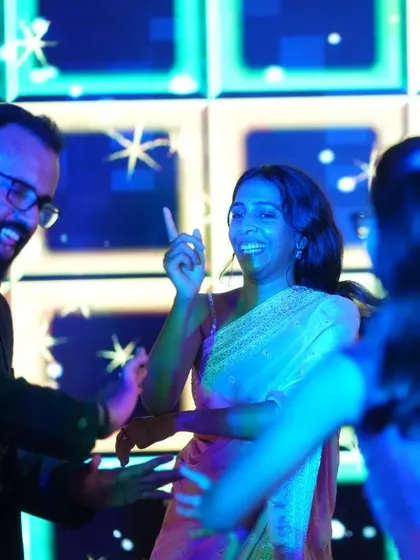 Pure joy and laughter on the dance floor under the cool blue lights. Our DJs are experts at reading the crowd and playing the perfect tracks to keep the party going.