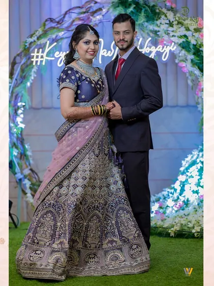 Holding your hand and looking at our dreamy life that awaits us. This couple looks gorgeous for their reception.
