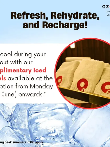 To help you beat the summer heat, we offer complimentary iced towels at the reception. It's a small touch to make your workout more refreshing.