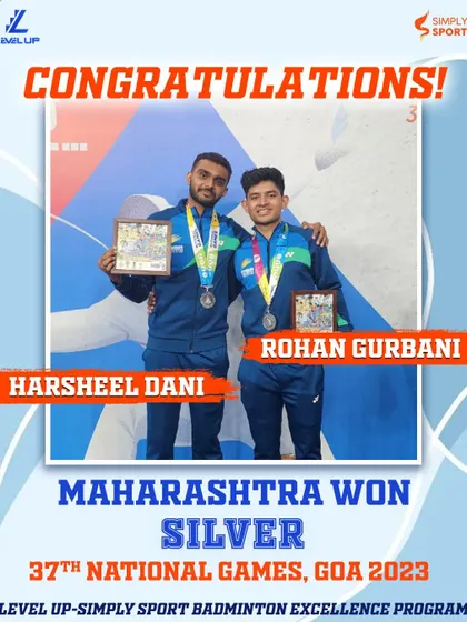 We congratulate our athletes Harsheel Dani and Rohan Gurbani for their role in securing the silver medal for Maharashtra at the 37th National Games in Goa. Their performance on the national stage makes our entire academy proud.