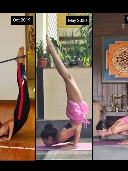 From using straps in 2019 to achieving a full expression of Chin Stand (Ganda Bherundasana) in 2021. This journey has been a lesson in elevating my practice one step at a time.