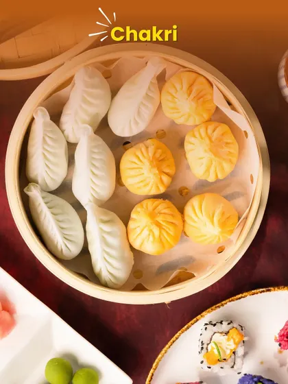 These dimsums are my version of a 'Chakri', spinning with flavour.
