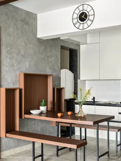 The folding dining table from the 'Nordic Grey Apartment' in The Architect's Diary.