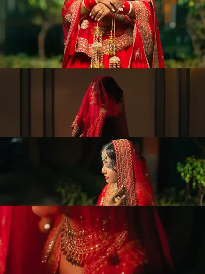 Details make the story. This collage focuses on the intricate elements of the bridal look, from the kalire and veil to the stunning jewelry. I believe these details deserve to be remembered.