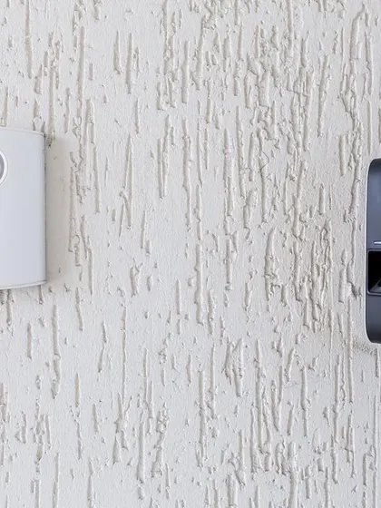 This installation showcases the integration of an audio-video communication unit with a biometric fingerprint scanner. This combination allows for two-factor verification, providing an exceptionally high level of security for sensitive areas.